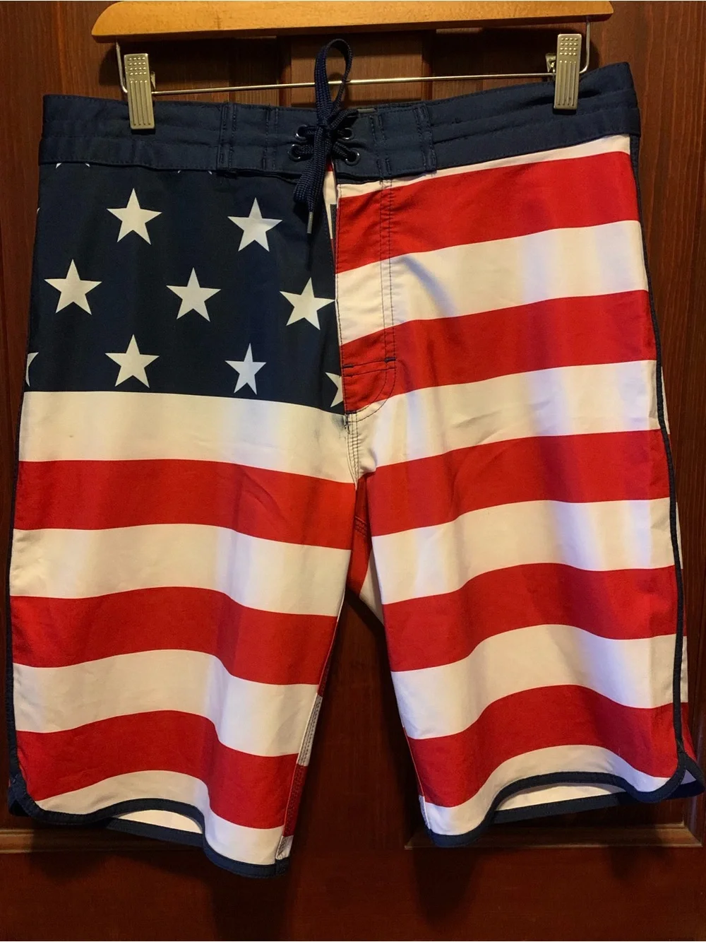 Old Navy Men's American Flag Board Shorts - Red, White & Blue (30”)